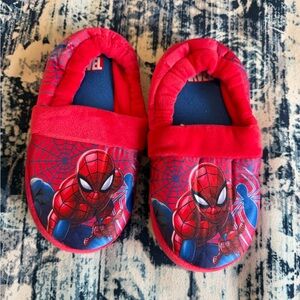 Marvel Disney Spider-Man Red Blue Boys Plush Slippers House Shoes Size L (13/1)